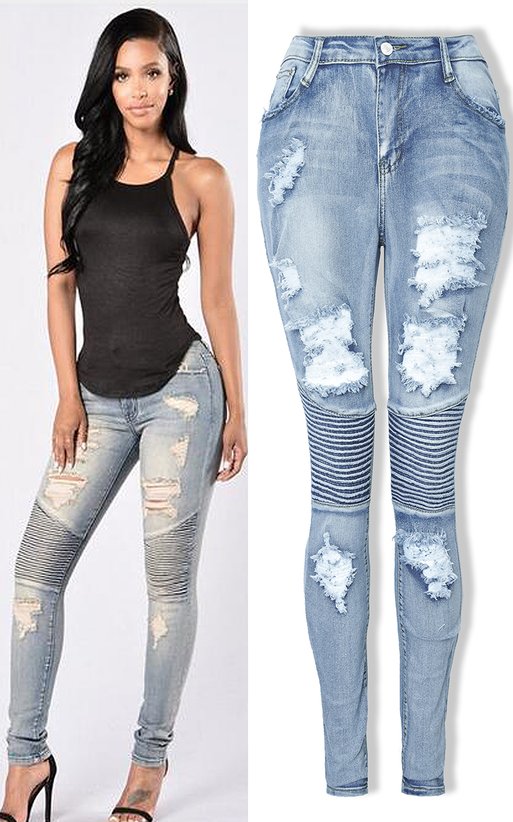 SZ60172 high waisted jeans for women